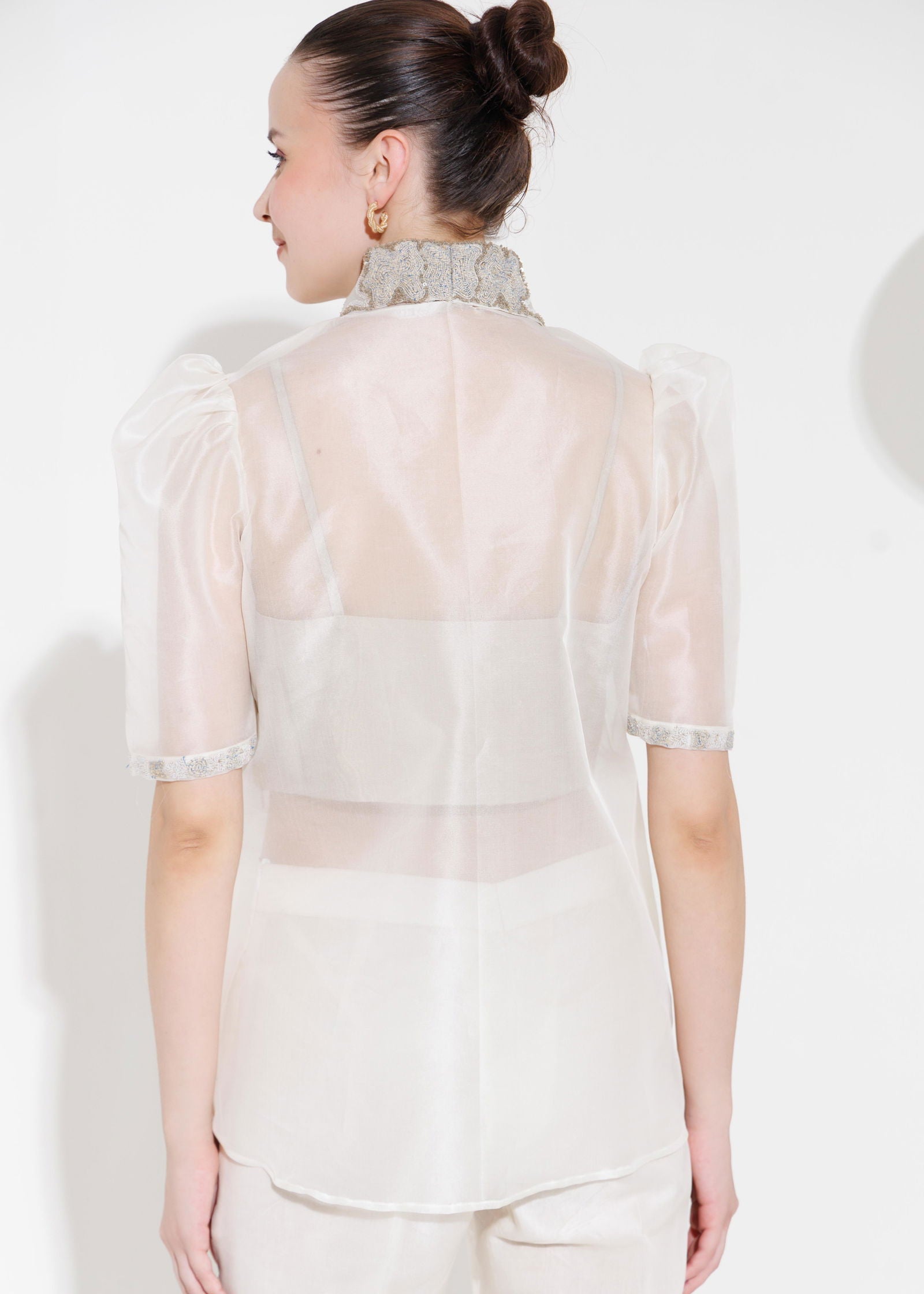 ABSTRACT PIXI PATCH COLLAR SHIRT