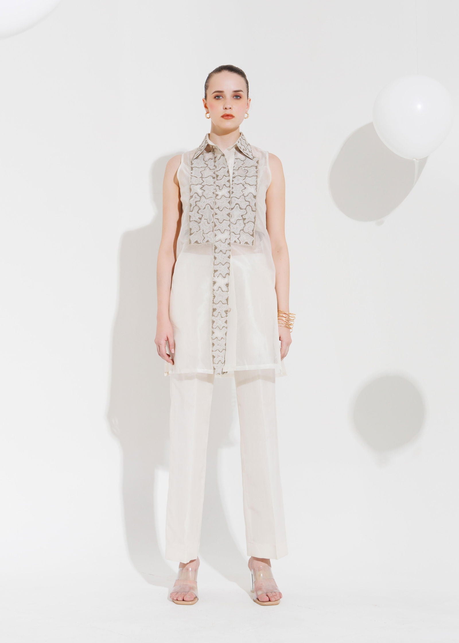 ABSTRACT PIXI PATCH YOKE SHIRT