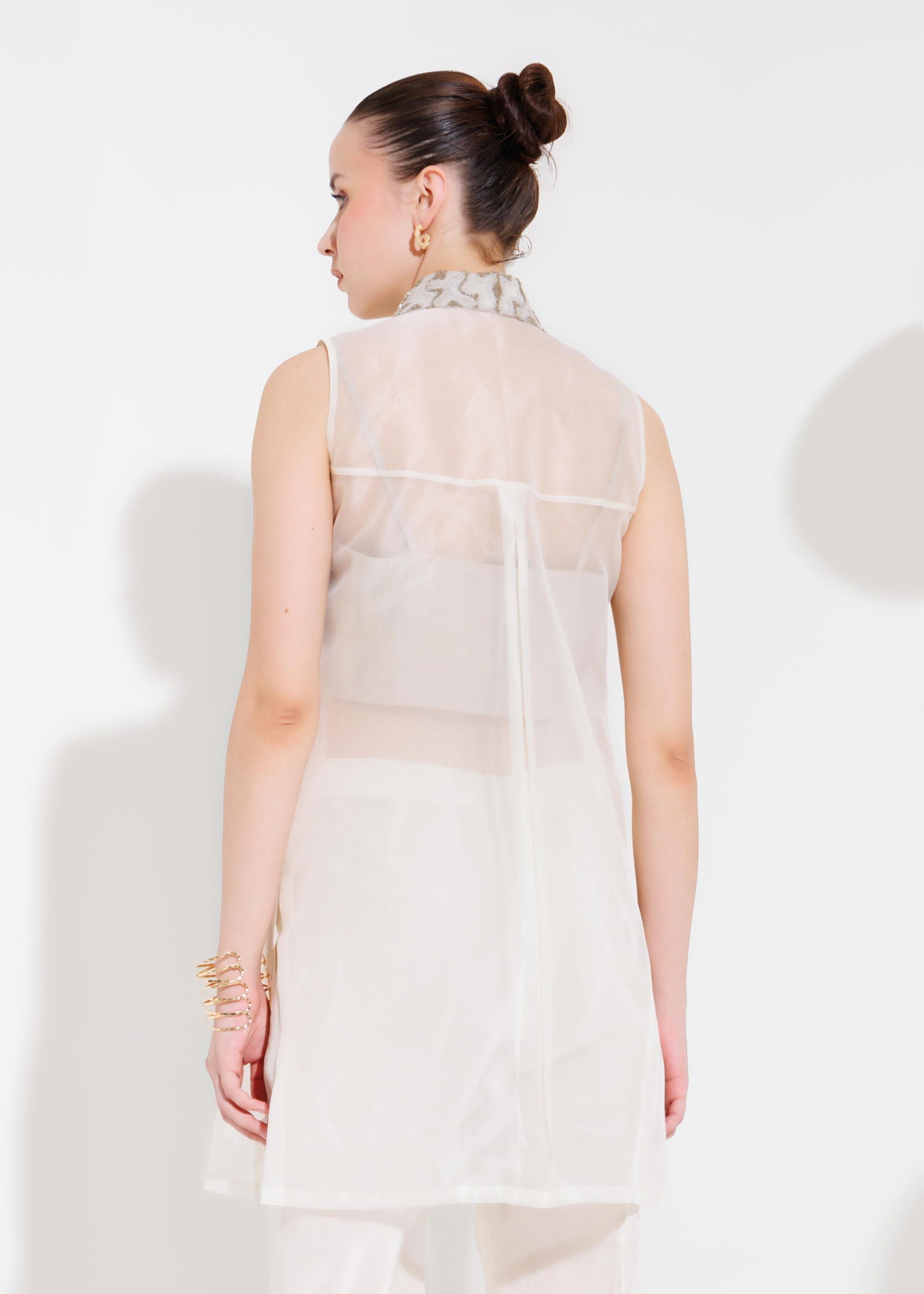 ABSTRACT PIXI PATCH YOKE SHIRT