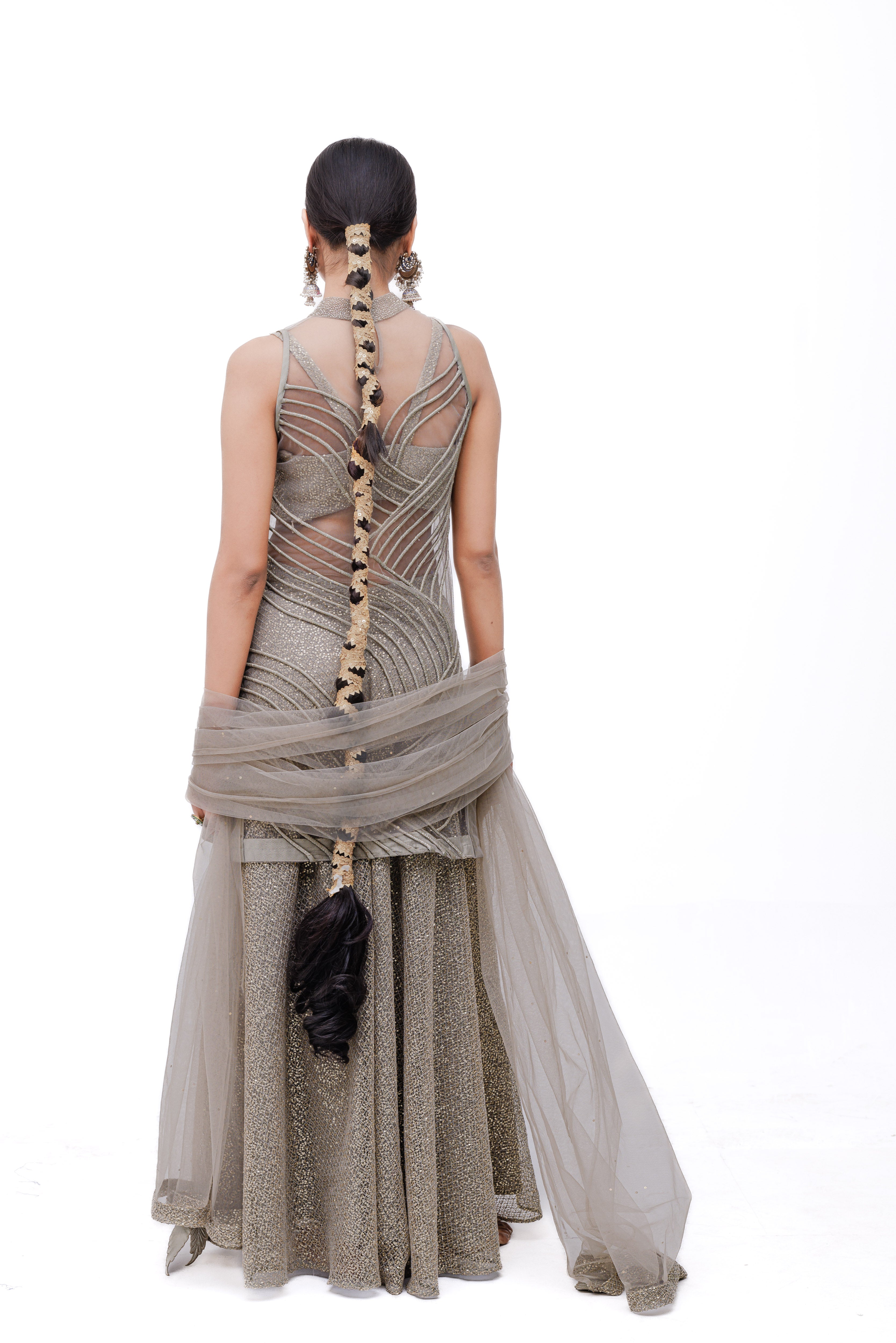 PEARL ZADE SHARARA SET (Gold)
