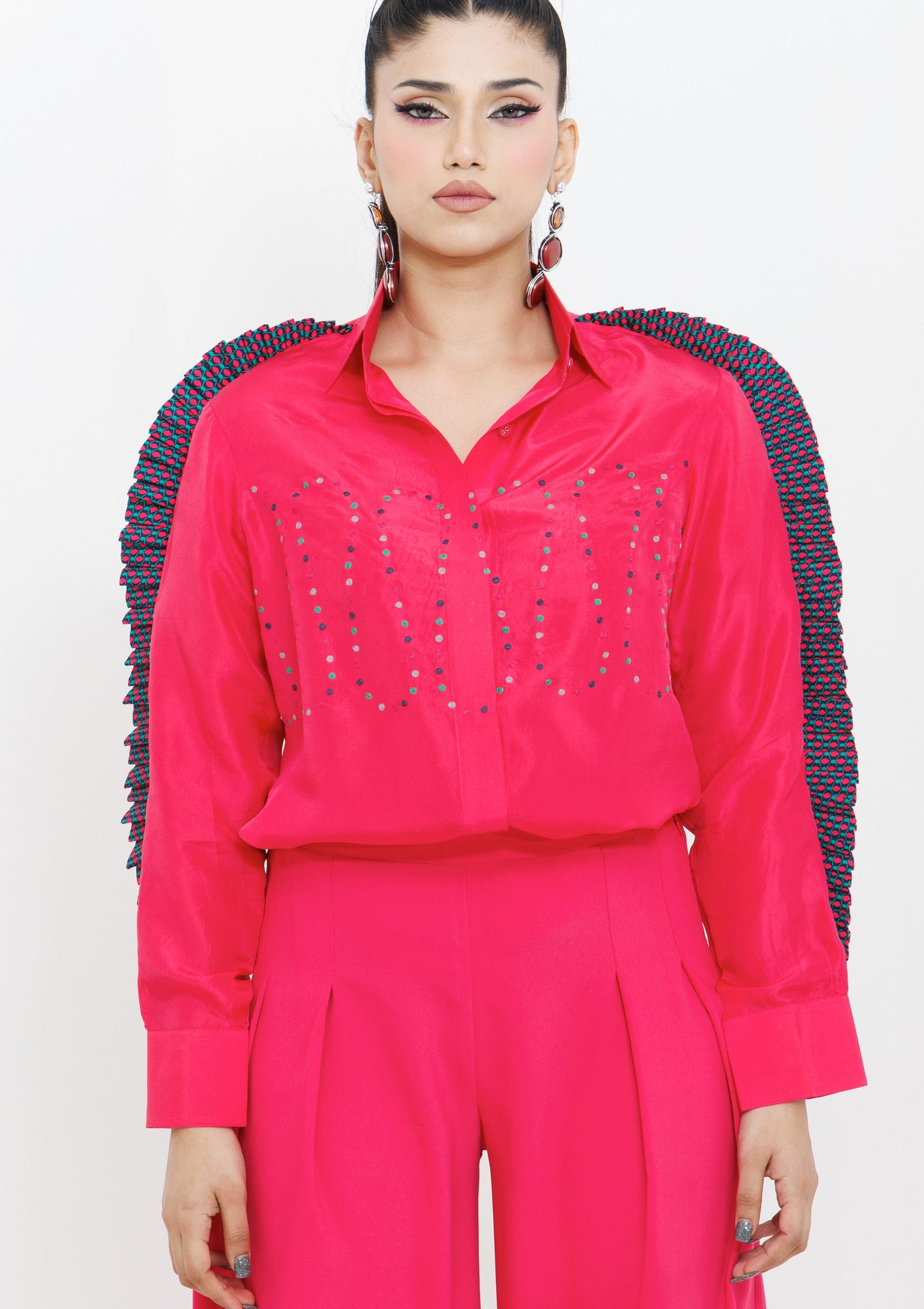 PLEATED WAVES SHIRT