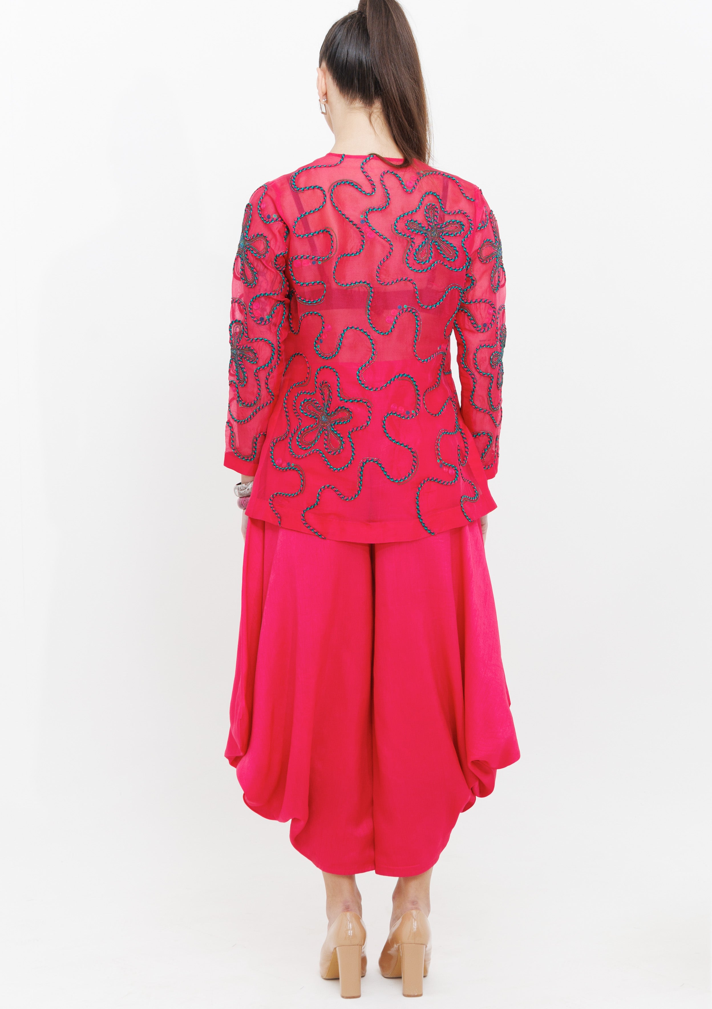 ZINNIA JACKET WITH DHOTI PANTS - The Silk Love
