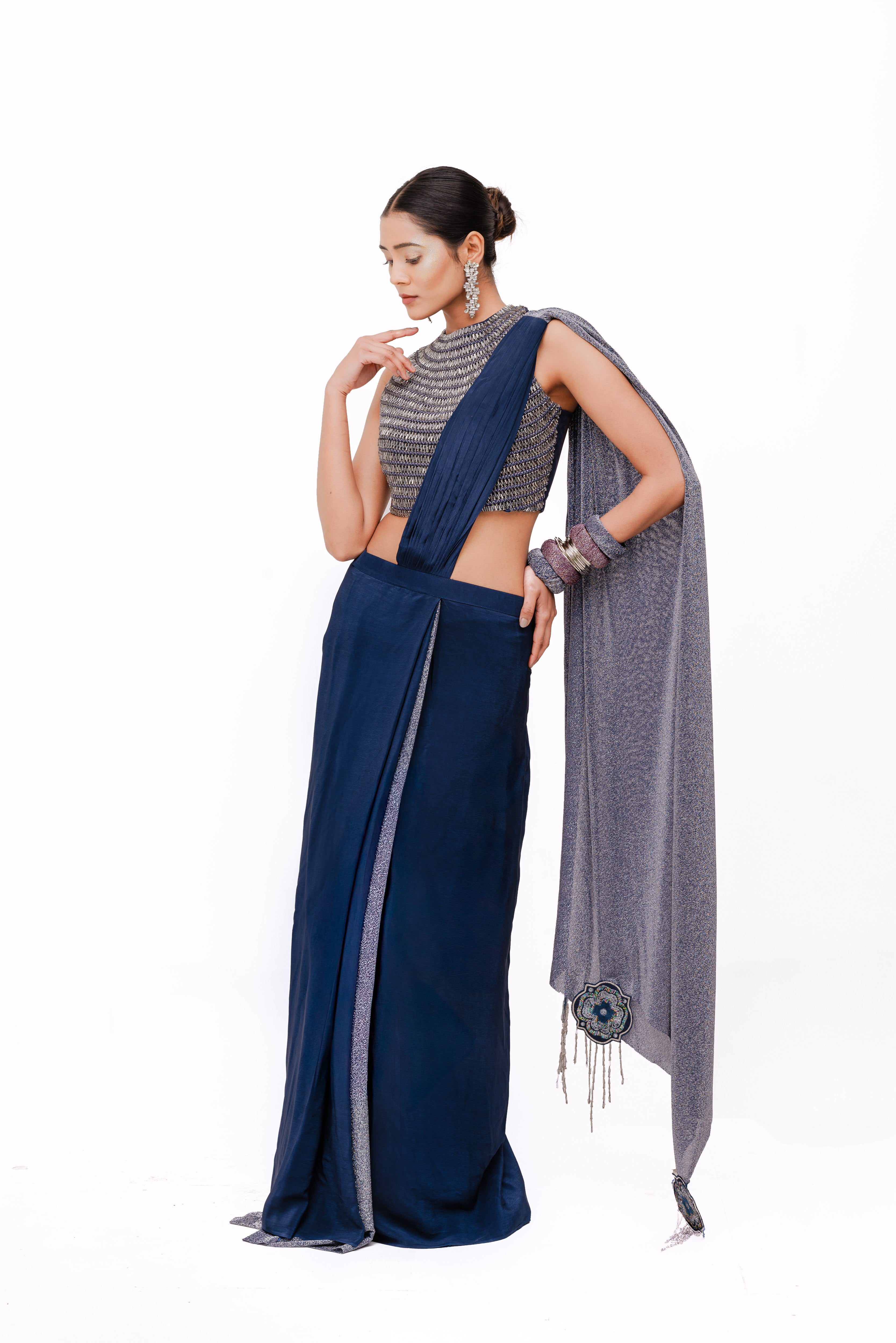 LEILA SAREE ( BLUE )