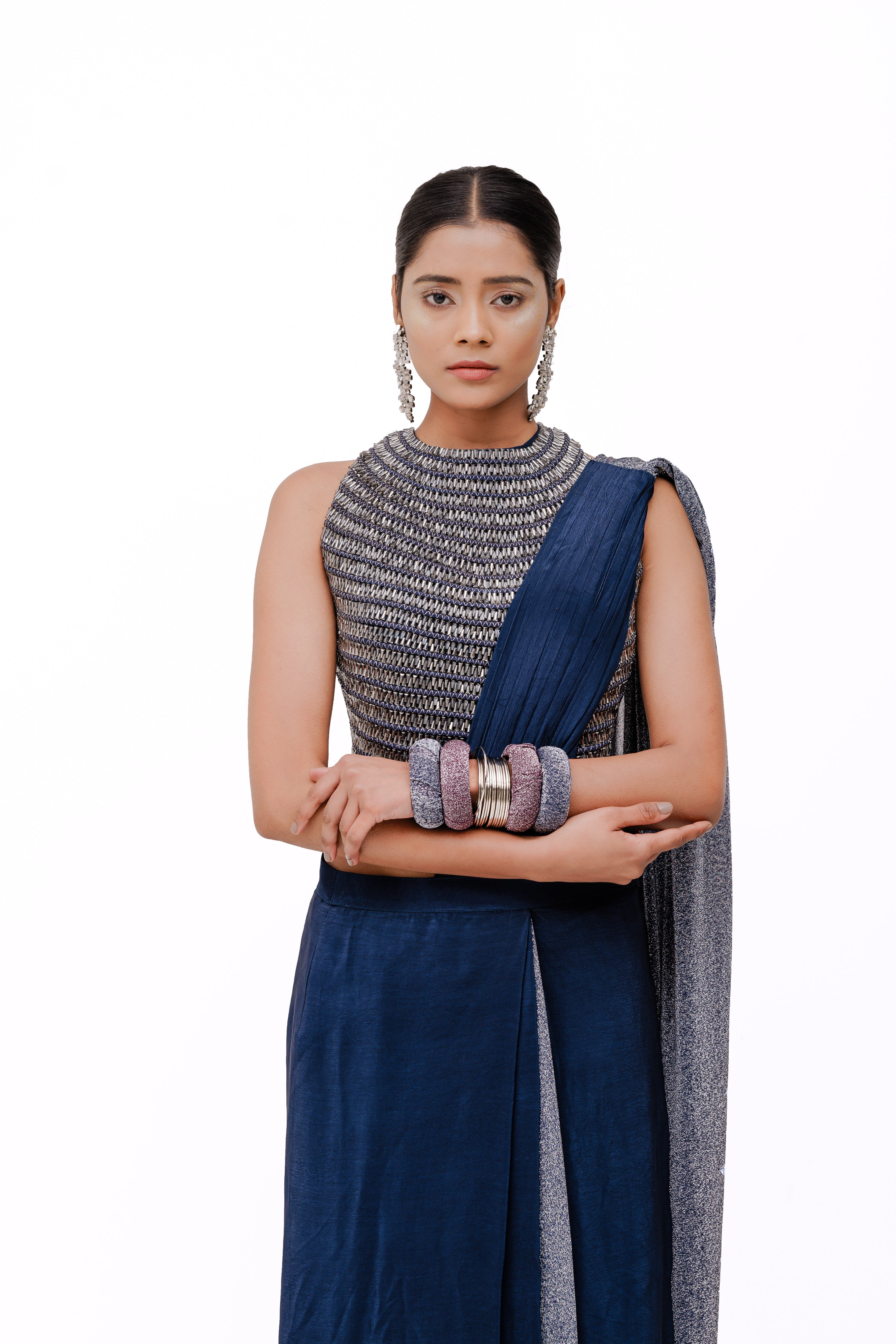 LEILA SAREE ( BLUE )