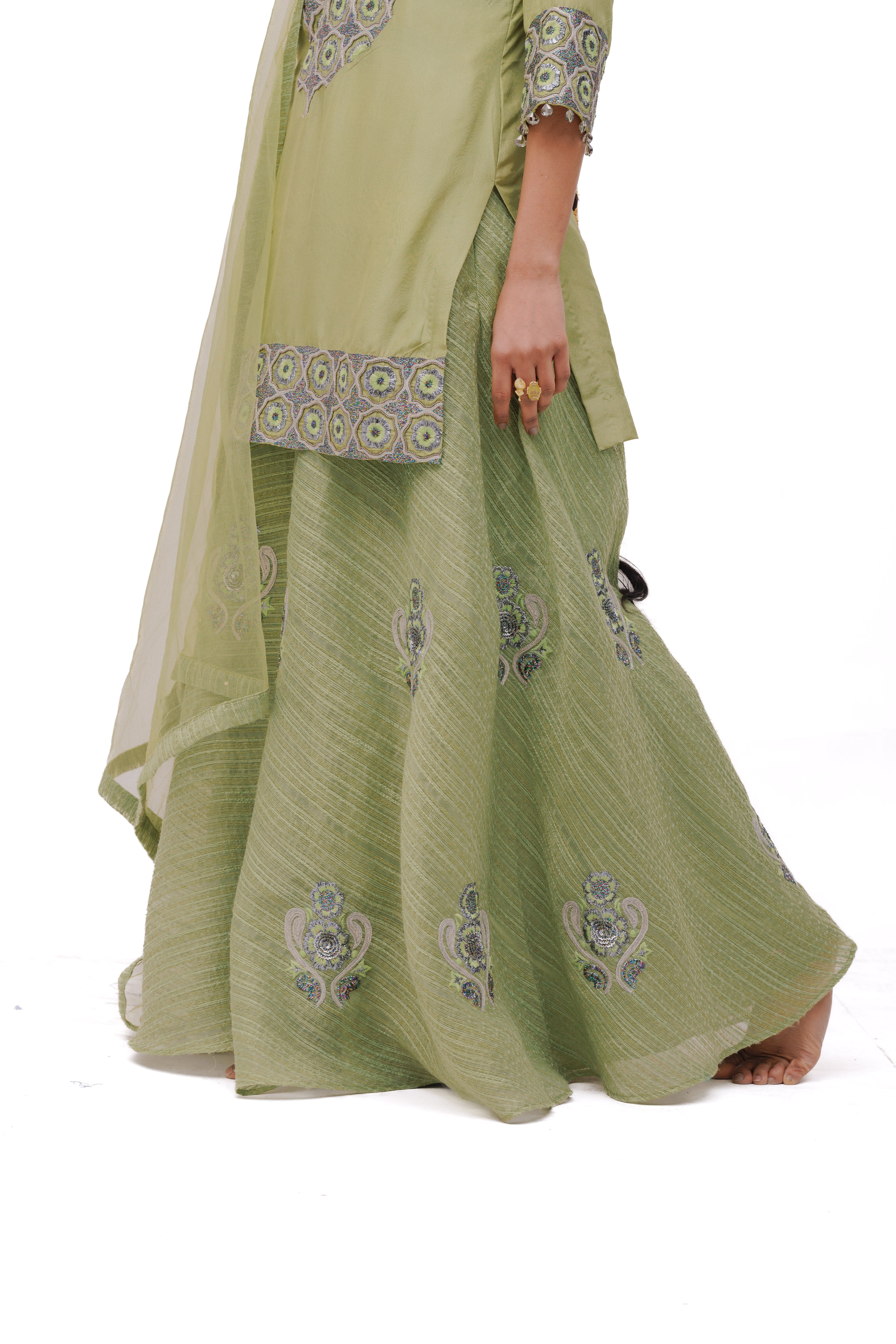 NAAZ SHARARA SET (Lime)