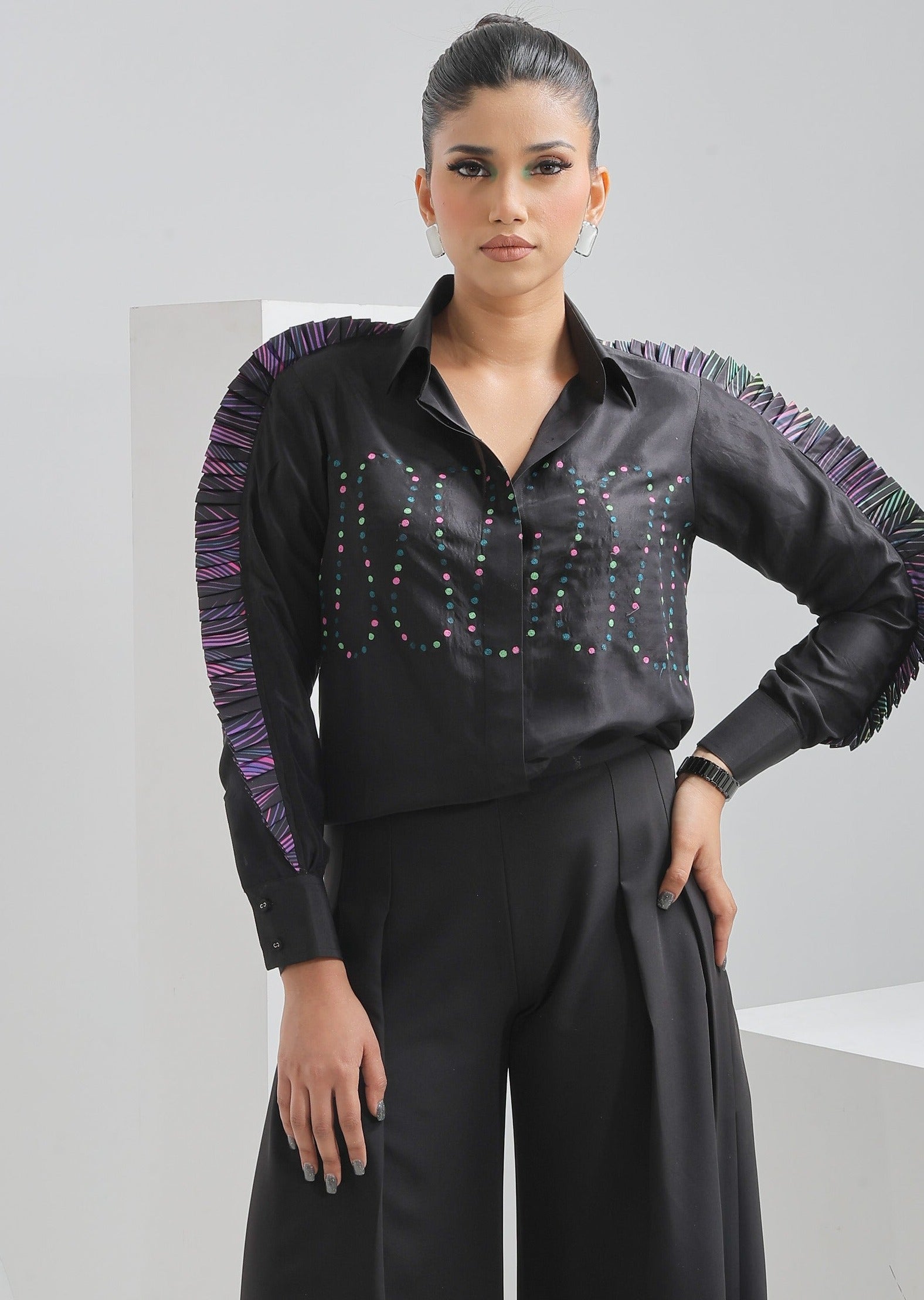 PLEATED WAVES SHIRT