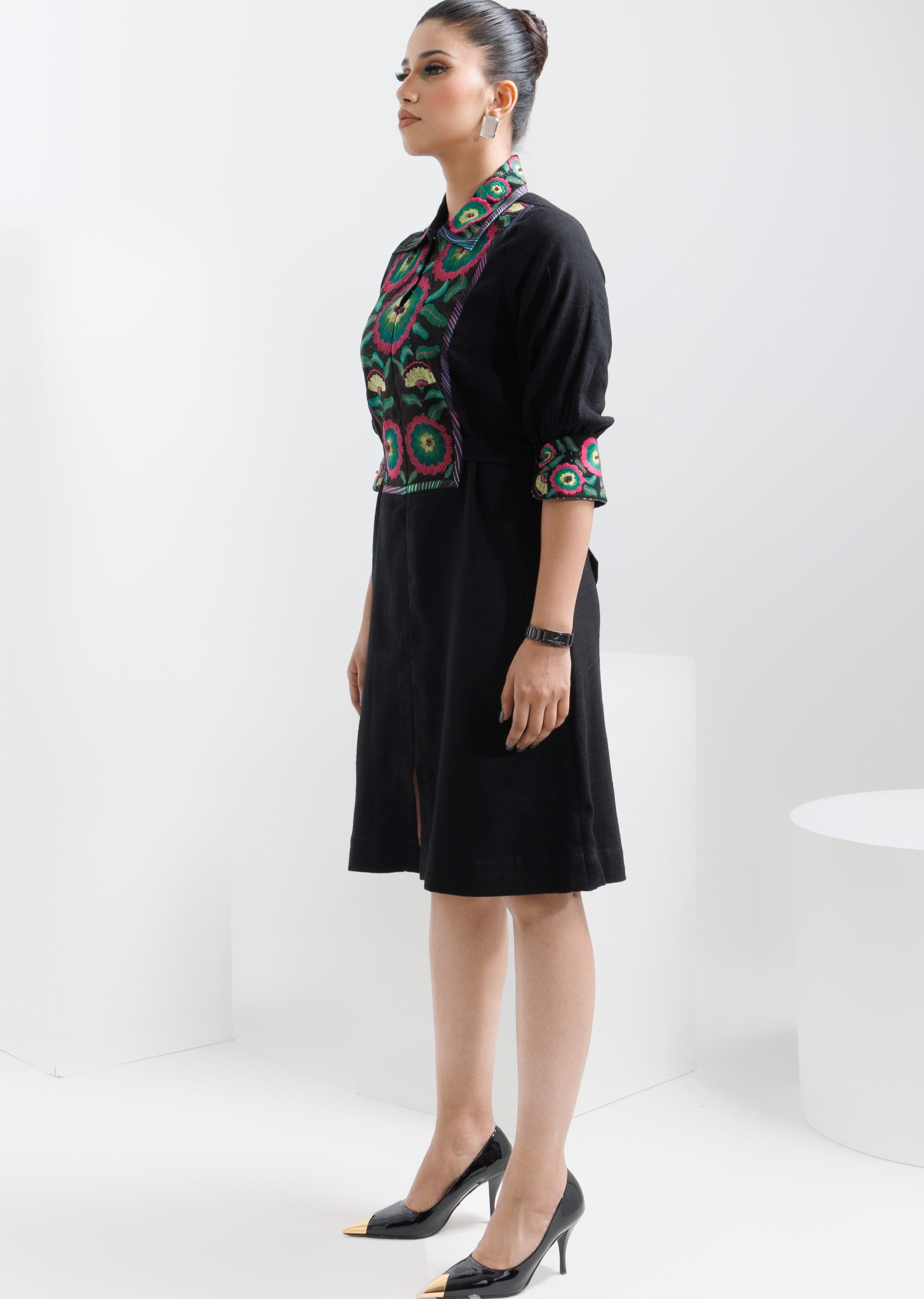 ZINNIA YOKE DRESS - The Silk Love